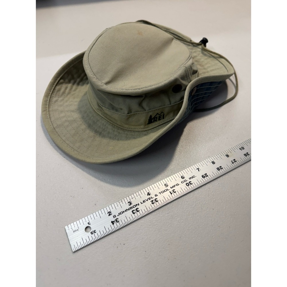 Vintage REI Boonie Hat Khaki Tan Cotton Canvas Wide Brim Sun Bucket Hat Mens M